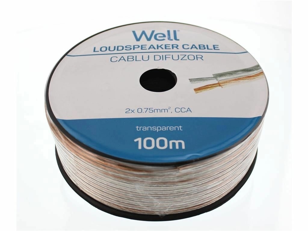 cablu difuzor transparent 2x0.75mmp, 100m, well - imagine 6